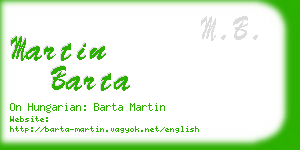 martin barta business card